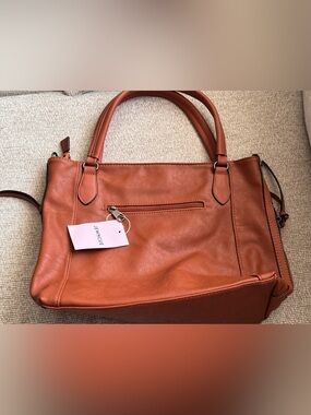 Rust Leather Tote Bag